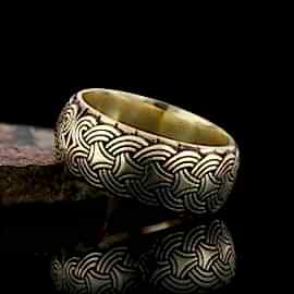 Etnik Motifli İşlemeli Gümüş Alyans