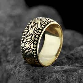 Desen İşlemeli Kenarları Noktalı Gümüş Alyans