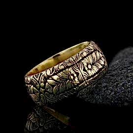 Özel Tasarım Çiçek Motifli Gümüş Alyans