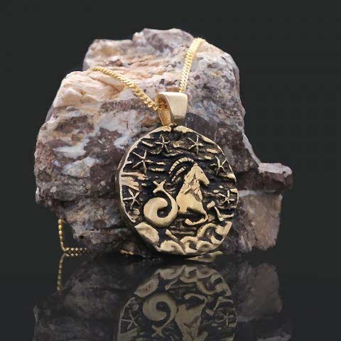 Gümüş El Yapımı Oğlak Burcu Kolye