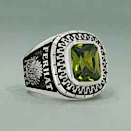 Tourmaline Taşlı Gümüş Erkek Yüzüğü