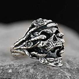 Gümüş Kuru Kafa Yüzük