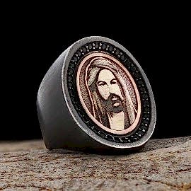 Hz. Ali Silüetli Yüzük Gümüş 925 Ayar