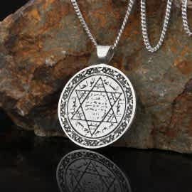 El Yapımı Gümüş Hz. Süleyman Kolye