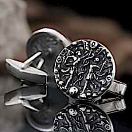 İkizler Burcu Kol Düğmesi Gümüş 925 Ayar