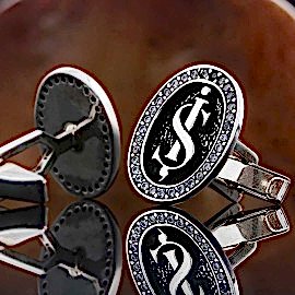 Özel Tasarım İş Bankası Gümüş Kol Düğmesi