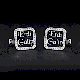 İsimli Gümüş Kol Düğmesi 925 Ayar Özel Tasarım