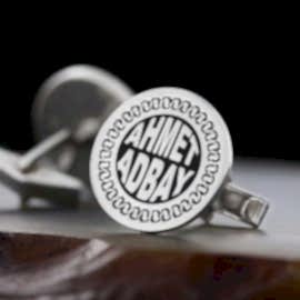 İsimli Gümüş Kol Düğmesi