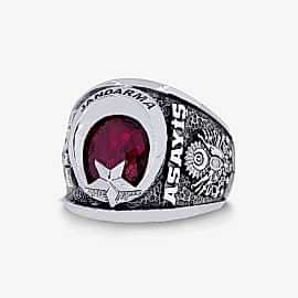 Ay Yıldız Jandarma Asayiş Devlet Armalı Yüzük