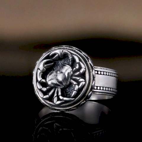 Kadın Yengeç Burcu 925 Ayar Gümüş Yüzük