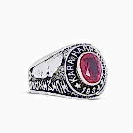 Kara Harp Okulu Yüzüğü, Atatürk Portreli KHO Yüzüğü, Vatan Şeref Vazife Sevgi Dürüstlük Yazılı Harp Okulu Yüzüğü