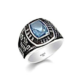 Kara Harp Okulu Yüzüğü Harbiye 2001-152. Dönem Yüzüğü, Kare Taşlı KHO Yüzüğü, Harp Okulu Yüzüğü 2001, Harbiye Anı Yüzüğü