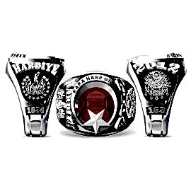 Kara Harp Okulu Yüzüğü Harbiye 2012-163, Osmanlı Devlet Arması ve Kara Kuvvetleri Logolu KHO Yüzüğü, Harp Okulu Anı Yüzüğü