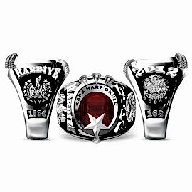 Ay Yıldız Pençeli Kara Harp Okulu Yüzüğü 2012-163, KHO Atatürk Sembollü Yüzük, Osmanlı Devlet Armalı Harbiye Yüzüğü