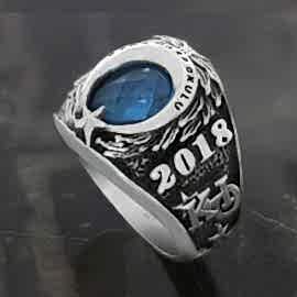 Sırmalı Ay Yıldız KHO Yüzük, Kara Harp Okulu Yüzüğü 2018, Harp Okulu Yüzüğü Kara Kuvvetleri Logolu, Harbiye Anı Yüzüğü