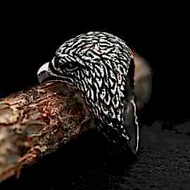 Özel Tasarım 925 Ayar Gümüş Kartal Başlı Yüzük