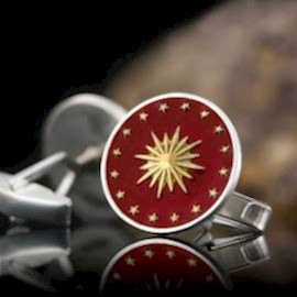 Kırmızı Mineli Cumhurbaşkanlığı Forsu Kol Düğmesi