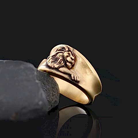 Kişiye Özel Üretim Aslan Burcu Gümüş Yüzük