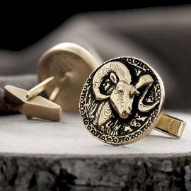 Koç Burcu Kol Düğmesi Gümüş 925 Ayar