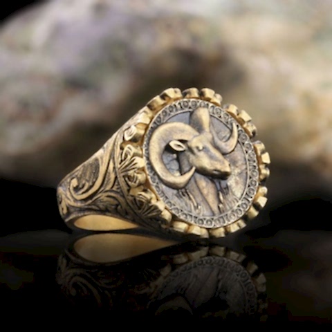 Koç Burcu Yüzük, 925 Ayar Gümüş Koç Burç Yüzük