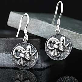 Koç Burcu Küpe Gümüş 925 Ayar