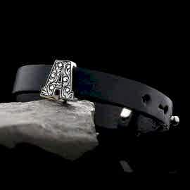 Motifli Özel Tasarım Alfabe A Harfi Bileklik