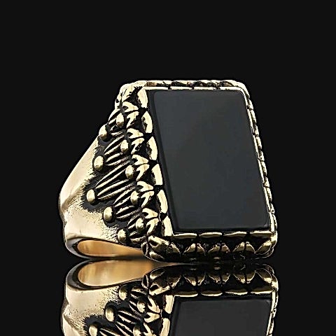 Oniks Taşlı 925 Ayar Gümüş Erkek Yüzük, Oniks Özel Tasarım Yüzük, Siyah Akik Yüzük