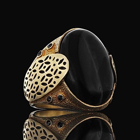 Oniks Taşlı Erkek Yüzük, Yüzük, Özel Tasarım Oniks Yüzük, Siyah Akik Yüzük