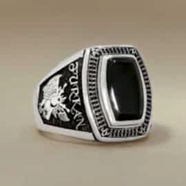 Oniks Taşlı Erkek Yüzüğü