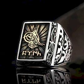 Osmanlı Tuğralı Göktürkçe Türk Yüzük