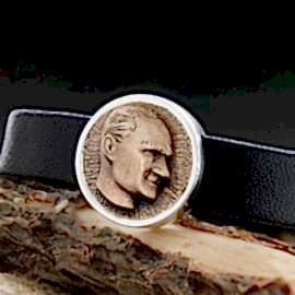 Özel Tasarım 925 Ayar Gümüş Atatürk Silüetli Bileklik