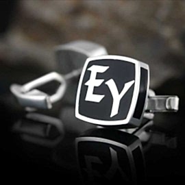 Özel Tasarım 925 Ayar Gümüş Harfli Kol Düğmesi