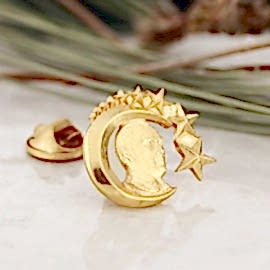 Özel Tasarım Ay Yıldız İçinde Atatürk Siluet Gümüş Rozet