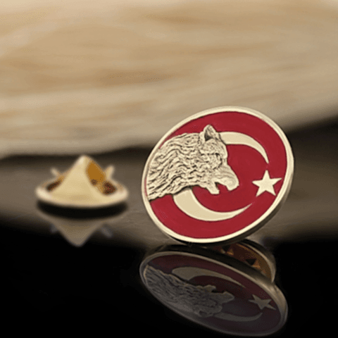 Özel Tasarım Ay Yıldız Kurt Rozet, Gümüş Kurt Rozet