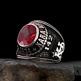 Kara Harp Okulu 1834 Taşlı Yüzük, Atatürk Kara Harp Okulu Sembollü Yüzük, KHO 142 Anı Yüzüğü, Harp Okulu Mezuniyet Yüzüğü