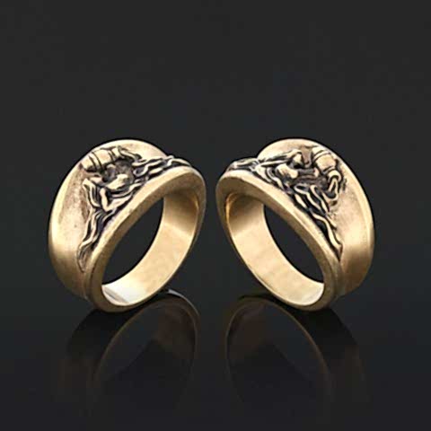 Özel Tasarım Kova Burcu 925 ayar Gümüş Yüzük