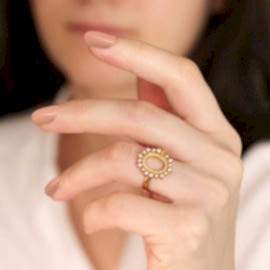 Özel Tasarım Oval Gümüş Taşlı Bayan Yüzük