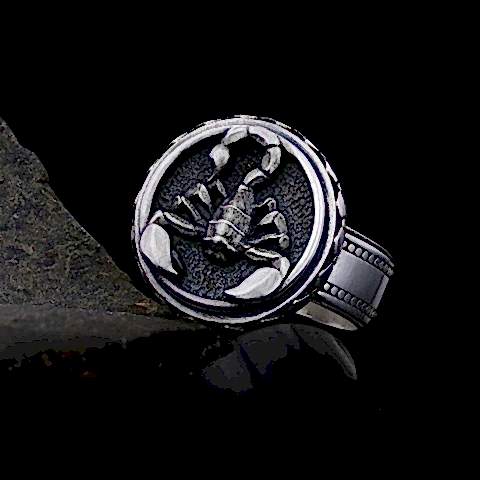 Özel Üretim 925 Ayar Gümüş Akrep Burcu Yüzük