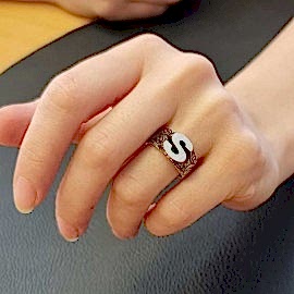 S Harfi 925 Ayar Gümüş Bayan Yüzük