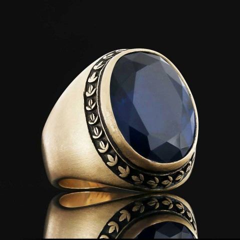 Safir Taşlı Yüzüklerle Şıklığınızı Yükseltin, El İşi Özel Tasarım Safir Taşlı Gümüş Yüzük