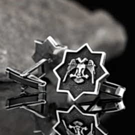 Sekiz Köşeli Yıldız İçerisinde Selçuklu Kartalı Kol Düğmesi