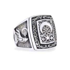 Selçuklu Kartalı Uluyan Kurt Ay Yıldız Yüzük