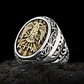 Selçuklu Kartallı Göktürkçe Türk Yüzüğü