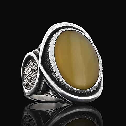 Şık ve Modern Sarı Akik Yüzükler, Doğal Sarı Akik Yüzükler