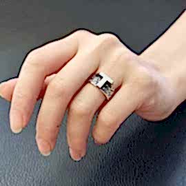 T Harfi 925 Ayar Gümüş Monogram Bayan Yüzük