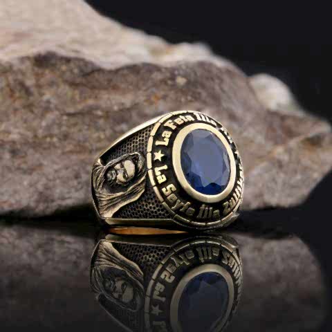 Taşlı Özel Tasarım El Yapımı Hz. Ali 925 Ayar Gümüş Yüzük