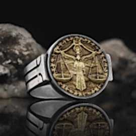 Terazi Burcu Yüzük Gümüş 925 Ayar