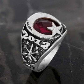 Topçu ve Füze Okulu Yüzüğü 2012 - 347. Dönem, Türk Silahlı Kuvvetler Yüzük, Ay Yıldız Taşlı TSK Yüzük