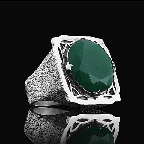 Tourmaline Taşlı Gümüş Yüzük