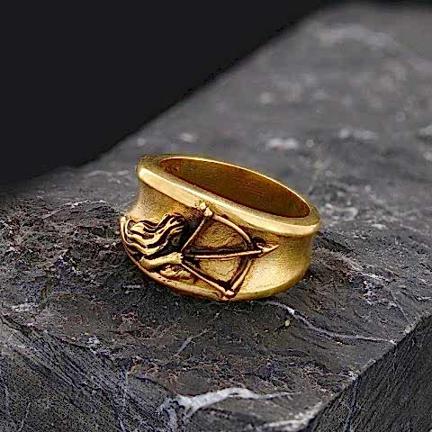 Yay Burcu 925 Ayar Gümüş Özel Üretim El Yapımı Yüzük